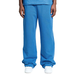 กางเกงวอร์มขาบานทรงหลวมสไตล์วินเทจสีซีดแบบลำลองสำหรับผู้ชาย ผ้าฝ้าย 100% น้ำหนักเบา เหมาะสำหรับฤดูหนาว สไตล์สตรีทแวร์ - Product Image 1