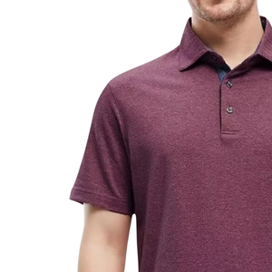 Polo para Hombre, Manga Corta, Estilo Casual, Color Borgoña, Elegante, Cómodo, Tejido Transpirable, Ropa Deportiva, Camisa de Golf de Alta Calidad - Product Image 4