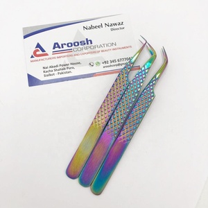 Haute Qualité Logo Personnalisé Multi-Pince À Épiler Solide En Acier Inoxydable Diamant Grip Extension De Cils Pince À Épiler Pointu En Gros - Product Image 5