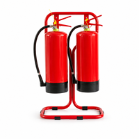 Support de sol pour extincteur en métal rouge - Support d'extincteur portable robuste KHi KH-FES01 avec coins renforcés