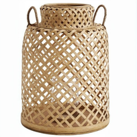 Lanterne à bougie décorative en bambou tissé à la main, écologique, personnalisable, vente en gros pour la décoration rustique bohème de la maison et des mariages