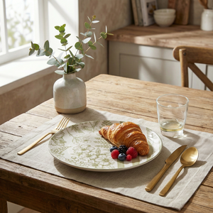 Ensemble de 6 assiettes à dîner en porcelaine Hazel, 10,8 pouces, durables, peintes à la main, motif personnalisable pour les fêtes, les hôtels - Product Image 2