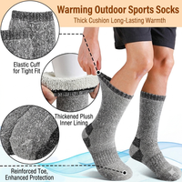 Chaussettes d'hiver en laine entièrement matelassées pour hommes, épaisses, en tissu éponge, chaudes, pour le travail, le ski, la randonnée
