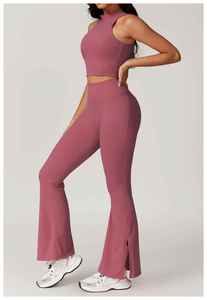 Ensemble de vêtements de sport deux pièces pour femmes débardeur et legging pour le fitness vêtements d'entraînement personnalisés OEM pour femmes Yoga Se - Product Image 2