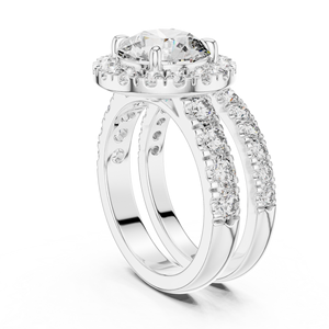 Anillo de Compromiso con Halo de Diamantes Cultivados en Laboratorio de 4.825 CT para Mujer, Corte Brillante Redondo, Claridad VVS-VS EF, Diamantes CVD, Oro de 18K, 14K, 10K - Product Image 5