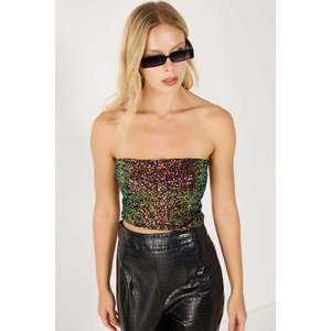 Bustier sans bretelles à paillettes - Product Image 3