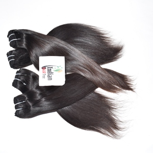 100% cuticule alignée Double trame Machine faisceaux de cheveux humains brut droit vierge indien couleur naturelle Extensions noires à vendre - Product Image 3