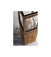 Support de lanterne de bougie de pilier carré fait à la main de Noël de conception luxueuse avec la base en bois faite de bois et de métal