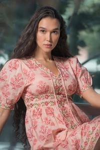 Robe d'été décontractée Boho indienne pour femmes bloc à la main coton imprimé fleuri tissé cadeau personnalisé écologique en vente - Product Image 2