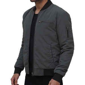 Chaqueta Bomber de Calle de la Mejor Calidad, Cómoda, Nueva, Elegante, Color Gris, Chaqueta Bomber para Hombre, Gran Venta - Product Image 3