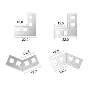Renoplast ®   Profilé de corniche en aluminium K100, finition des terrasses et des balcons, sols carrelés sur mortier adhésif, systèmes de drainage - Product Image 4