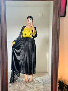 อัสกาลีชุดเจ้าสาวหนักสไตล์อัฟกานิสถานสีเขียวพร้อมชุดเดรสแบบดั้งเดิมสวยงามทำด้วยมือ - Product Image 4