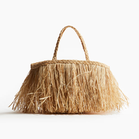 Sac fourre-tout en paille bohème fait à la main avec franges, sac à main écologique naturel, sac à main d'été pour femmes, vente en gros du Vietnam