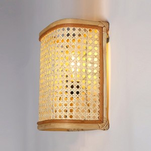 Lampes murales en rotin en gros applique en osier style vintage tenture murale chambre rotin lampe couvercle appliques - Product Image 5