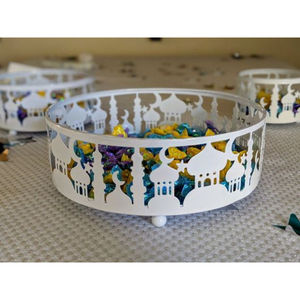 Bandeja de almacenamiento creativa para Eid-Al-Fitr Ramadan Bandejas para servir Juego de 2 bandejas para servir comida en forma de luna y estrella de hierro a bajo precio - Product Image 2