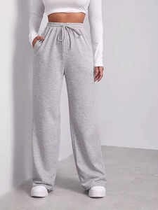 Pantalons de survêtement pour femmes, taille mi-haute, design et taille personnalisés, vêtements décontractés de haute qualité, couleurs unies, service OEM, pantalons de survêtement pour femmes - Product Image 4