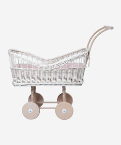 รถเข็นเด็กหวายธรรมชาติ100% ตุ๊กตาขนาดเล็กของเล่นสำหรับเด็กเล็ก - Product Image 1