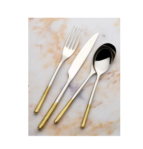 Ensemble de couverts de maison et de cuisine de couleur noire couteau décoratif de fête cuillère fourchette nouveau ensemble de couverts de poignée de concepteur - Product Image 6