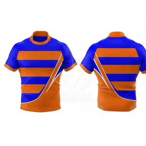 Maillot de rugby tricoté personnalisé pour les anciens élèves, 350 g/m², manches courtes avec patchs triangulaires, 100 % polyester respirant, pour hommes - Product Image 1