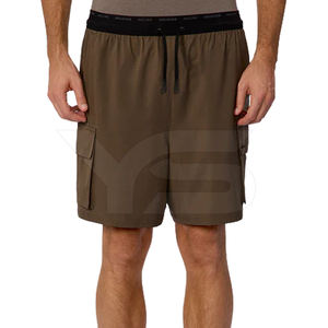 Casual <b>Cargo</b> <b>Shorts</b> for Men <b>Elastic</b> <b>Waist</b> Closure 100% Cotton Mid <b>Waist</b> Plus Size Breathable Solid Pattern Hot <b>Shorts</b> Knee - Product Image 1
