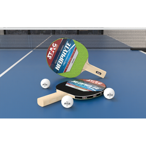 Stag Iconic Neophyte Professional Set de Tennis de Table Portable en Bois, Équipement Sportif avec Balles Blanches à Picots Longs en Fibre de Carbone - Product Image 3
