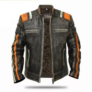 Veste en cuir personnalisée pour hommes, Veste en cuir de mode pour hommes de grande taille de couleur unie pour hommes de fabrication OEM - Product Image 1