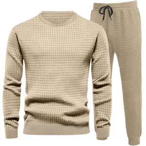 Promotion Hommes Imprimé Solide Mélange Lourd Polaire Ras Du Cou Survêtement-Survêtement Deux Pièces Confortable pour Se Détendre Running & Sports - Product Image 5