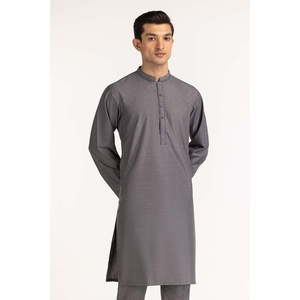 ชุดคุรตะสีเทายาว ระบายอากาศได้ดี ผ้าผสมปักลาย รุ่น SK-E24-051 - Product Image 4