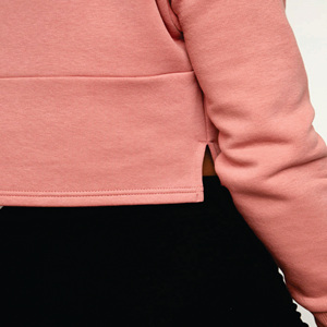Sudadera con Capucha y Cordón Ajustable para Mujer, 65% Algodón, 35% Poliéster, Estilo Crop, Color Ladrillo - Product Image 6