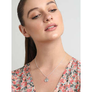 NOVAMART Fine Rhodium-Plated Trendy <b>Tree</b> of Life Pendant <b>Necklace</b> with Zircon and Diamond Accents Wholesale Export - Product Image 5