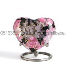 Urnes funéraires en métal en forme de cœur, vente en gros, urne de crémation pour cendres humaines et d'animaux de compagnie, imprimé papillon, mini urnes funéraires en forme de cœur - Product Image 6