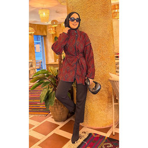 Autumn/<b>Winter</b> Ethnic Pattern <b>Quilted</b> Jacket Reversible Floral Design Vintage Varsity Style Short Length Suede Leather Nylon Lace - Product Image 3