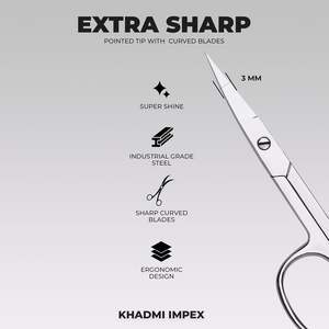 Ciseaux à cuticules de qualité supérieure, lames courbes en acier inoxydable multi-usages - Ciseaux de manucure pour ongles, sourcils, cils - Product Image 4