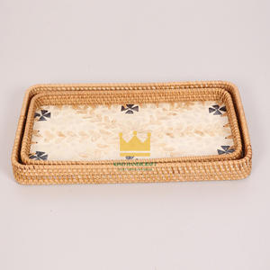 Artículos calientes de Vietnam ratán madre de perla bandeja para servir vajilla decorativa madre de perla bandeja de almacenamiento - Product Image 4