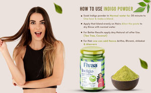 Herbal Fivaa índigo en polvo 200 g color de cabello negro natural hebras suaves y brillantes tinte seguro cobertura gris paquete amigable con el cuero cabelludo - Product Image 5