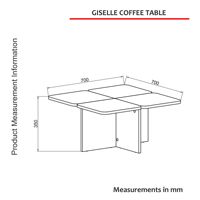 Exclusiva Mesa de Centro Giselle de Madera Contrachapada Moderna y Lujosa con Acabado en Melamina, 2 Años de Garantía, Producto Más Vendido de Turquía