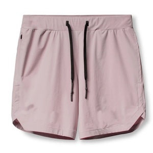 2025 nuevos pantalones cortos deportivos informales para hombres 100% poliéster patrón sólido teñido liso antiarrugas impresión Digital DDP envío - Product Image 3