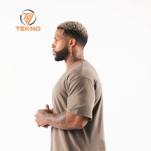 Camiseta Unisex de algodón de 220gsm de gran tamaño 100%, ropa de calle ligera transpirable suave, Camisetas largas de peso pesado en blanco, parte delantera para hombres - Product Image 3