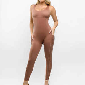 Combinaisons de gym taille haute personnalisées pour femmes Combinaisons de fitness en coton de haute qualité Combinaisons de yoga - Product Image 1