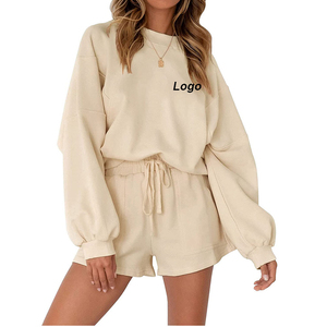 CUSTOM Casualผู้หญิงPLUSขนาด 2 ชิ้นชุดผ้าฝ้ายคุณภาพสูงสั้น 2 ชิ้นชุดผู้หญิงStreetawearสั้นUnisex - Product Image 1