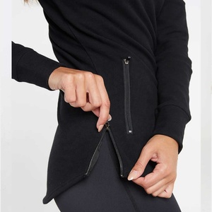 Sweat-shirt personnalisé à blocs de couleurs pour femmes Pull Streetwear Pull à demi-fermeture éclair en coton épais Sweatshirts à capuche pour femmes - Product Image 5