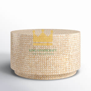Mesa de centro con Incrustaciones de nácar hecha a mano, mesa de centro redonda de lujo, muebles de nácar personalizados de Vietnam - Product Image 6