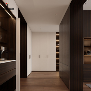 Armoire de chambre à coucher modulaire en bois avec porte coulissante multifonctionnelle de style européen moderne haut de gamme personnalisée JY Project, miroir, maison, hôtel - Product Image 4