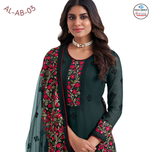 Kurti/Kurta Étnico Semisellado de Poliéster para Mujer, Estilo Indio-Pakistaní, Largo hasta el Suelo, Ideal para Fiestas y Eventos Festivos - Product Image 3