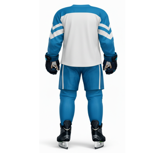 Uniforme de Hockey sobre Hielo Azul Cielo y Blanco Más Popular - Diseña Tu Propio Logotipo Ropa Deportiva Jersey Profesional con Mangas de Doble Chevron - Product Image 2