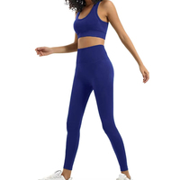 Conjunto de Leggings de Yoga Sólidos con Sujetador Deportivo de Moda para Mujer, Levanta Glúteos, Transpirable, Elástico en Cuatro Direcciones, Secado Rápido, Cintura Elástica