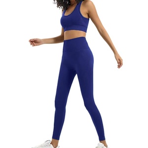 Conjunto de Leggings y Sujetador Deportivo para Mujer, Diseño Sólido, Levanta Glúteos, Cintura Elástica con Cierre, OEM ODM - Product Image 6