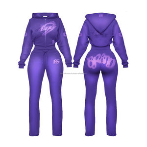 Classic 2-Piece Women's Zipper Long-sleeved Yoga <b>Jacket</b> & Flared Pants Set Nude Feeling Gym Fitness <b>Workout</b> Stretch Sports Set - Product Image 3
