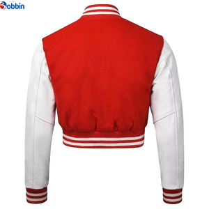 Vestes universitaires courtes en cuir personnalisées, couleurs, tailles et logo personnalisés, vestes universitaires courtes pour femmes, vestes universitaires courtes pour femmes, best-sellers - Product Image 5