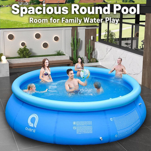 Piscina Gonfiabile Rotonda per Famiglie da 168 a 450 cm di Diametro con Pompa Elettrica, Kit di Riparazione e Accessori per il Gioco Opzionali - Product Image 4